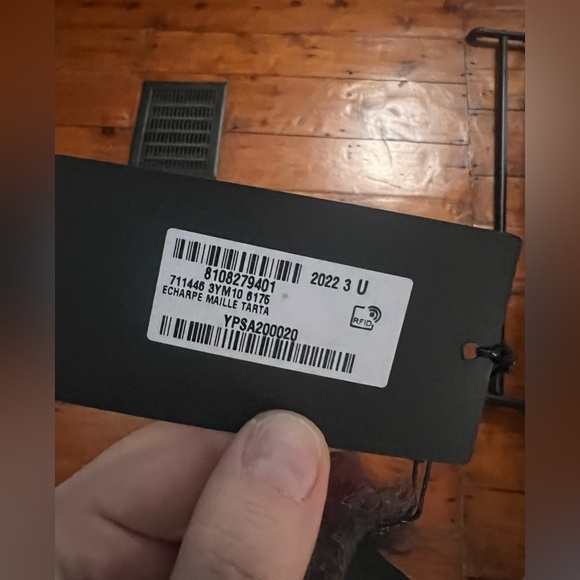 YSL Saint Laurent New NWT stole scarf echarpe mohair maille tartan S23 $1,090 - Picture 8 of 9